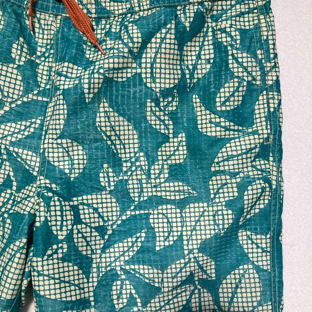 Tommy Bahama Relax Mens Teal Green Leaf‎ Print Swim Trunks Board Shorts Medium M